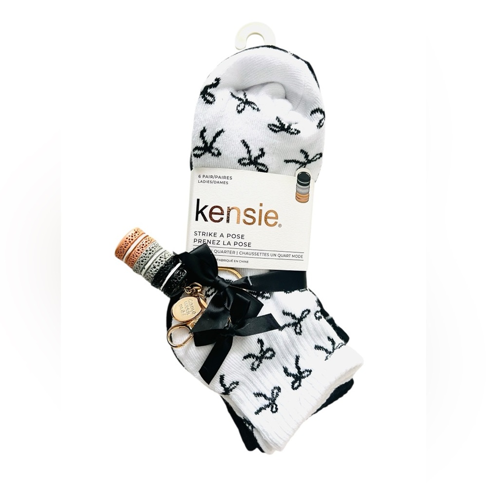 Kensie Fashion Quarter Socks & Parisian Charm Set – French Chic Neutrals - 4-10